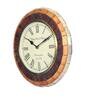 Rose Gold & Brown Wooden Wall Clock