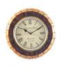 Rose Gold & Brown Wooden Wall Clock