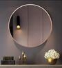 32 Inch RoseGold Round Mirror in Steel Frame