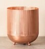 Rose Gold Ripple Cut Brass Planter