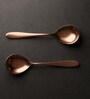 Set of 2 Rose Gold Serving Spoons
