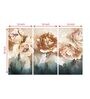 Rose Multicolour Canvas (Set of 3) Art Panels