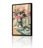 Rose Multicolour Engineered Wood Framed Canvas Wall Painting
