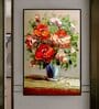 Rose Multicolour Engineered Wood Framed Canvas Wall Painting