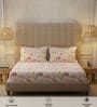 Rose Pink Floral 200 TC Cotton Double Bedsheet with 2 Pillow Covers