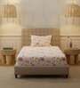 Rose Pink Floral 200 TC Cotton Single Bedsheet with 1 Pillow Cover