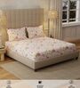 Rose Pink Floral 200 TC Cotton Single Bedsheet with 1 Pillow Cover