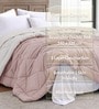 Rose Pink Polycotton Solid 350 GSM Double Bed Reversible Quilted Comforter