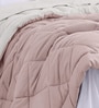 Rose Pink Polycotton Solid 350 GSM Double Bed Reversible Quilted Comforter