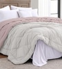 Rose Pink Polycotton Solid 350 GSM Double Bed Reversible Quilted Comforter