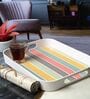 Multicolour Contemporary Melamine Square Serving Tray