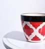 Rose Red Ceramic Apple Shape Desk Pot Planter