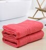 Pink Solid 500 GSM Cotton Hand Towels (Set of 2)