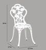 Rose Metal Table & Chair Set in White Colour