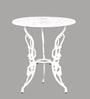 Rose Metal Table & Chair Set in White Colour