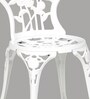 Rose Metal Table & Chair Set in White Colour