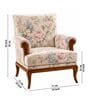 Rosea Teak Wood Arm Chair With Suede Fabric In Multicolor