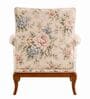 Rosea Teak Wood Arm Chair With Suede Fabric In Multicolor