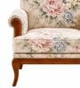 Rosea Teak Wood Arm Chair With Suede Fabric In Multicolor