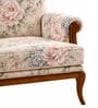 Rosea Teak Wood Arm Chair With Suede Fabric In Multicolor