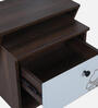 Rosebud BedsideTable In Columbian Walnut & Frosty White Glossy Color