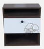 Rosebud BedsideTable In Columbian Walnut & Frosty White Glossy Color