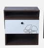 Rosebud BedsideTable In Columbian Walnut & Frosty White Glossy Color