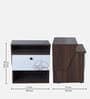 Rosebud BedsideTable In Columbian Walnut & Frosty White Glossy Color