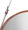 20 Inch RoseGold Hanging Mirror with Leather Strap