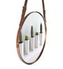 20 Inch RoseGold Hanging Mirror with Leather Strap