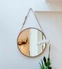 20 Inch RoseGold Hanging Mirror with Leather Strap