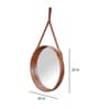 20 Inch RoseGold Hanging Mirror with Leather Strap