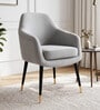 Roselle Suede Accent Chair In Grey Colour