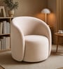 Rosemont Velvet Fabric Barrel Chair in Cream Color
