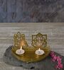 Roshni Lakshmi Ganesh Gold Iron Table Tealight Holder