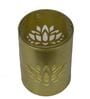 Roshni Lotus Gold Iron & Glass Votive Candle Holder