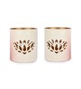 Roshni Lotus White Iron & Glass (Set of 2) Votive Candle Holder