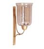 Roshni Brown Wood & Metal Wall Hurricane Candle Holder