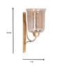 Roshni Brown Wood & Metal Wall Hurricane Candle Holder