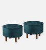 Rosslyn Ottoman Set Of 2 In Turquoise Sea Colour