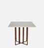 Rosso Metal 4 Seater Dining Table in Glossy Rose Gold Finish