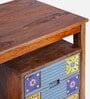 Roswell Writing Table In Teak Finish With Drawer Storage