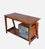Roswell Writing Table In Teak Finish With Drawer Storage