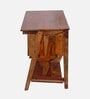 Roswell Writing Table In Teak Finish With Drawer Storage
