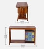 Roswell Writing Table In Teak Finish With Drawer Storage