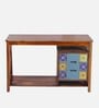 Roswell Writing Table In Teak Finish With Drawer Storage