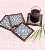 Roumbus Grey  Cotton 4 Pcs Coasters