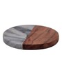 Round (Set of 4) White & Brown Colour Mango Wood & Marble
 Table Coaster