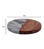 Round (Set of 4) White & Brown Colour Mango Wood & Marble
 Table Coaster