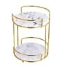 Gold Round 2 Tier Marble Stand